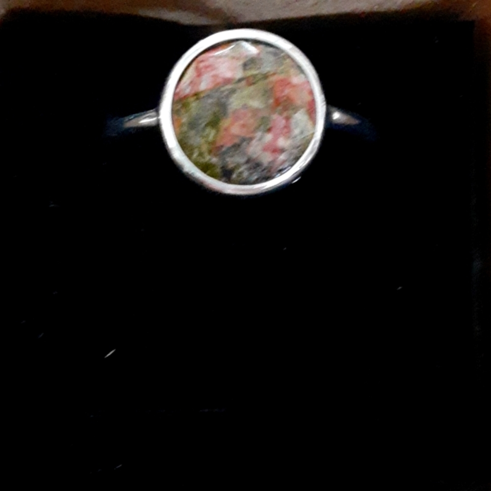 Katherine Winters Unakite & Sterling Silver Sabrina Ring. Brand new